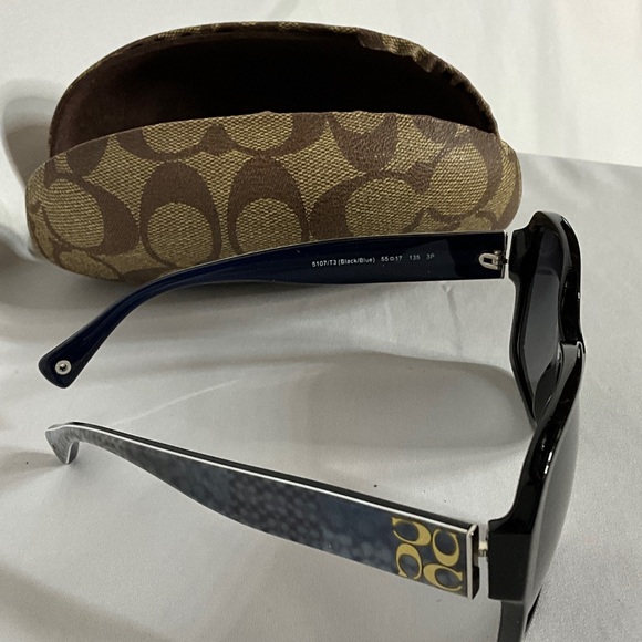 Coach Megan Black & Blue Sunglasses with Brown Case & Cloth - Picture 4 of 14